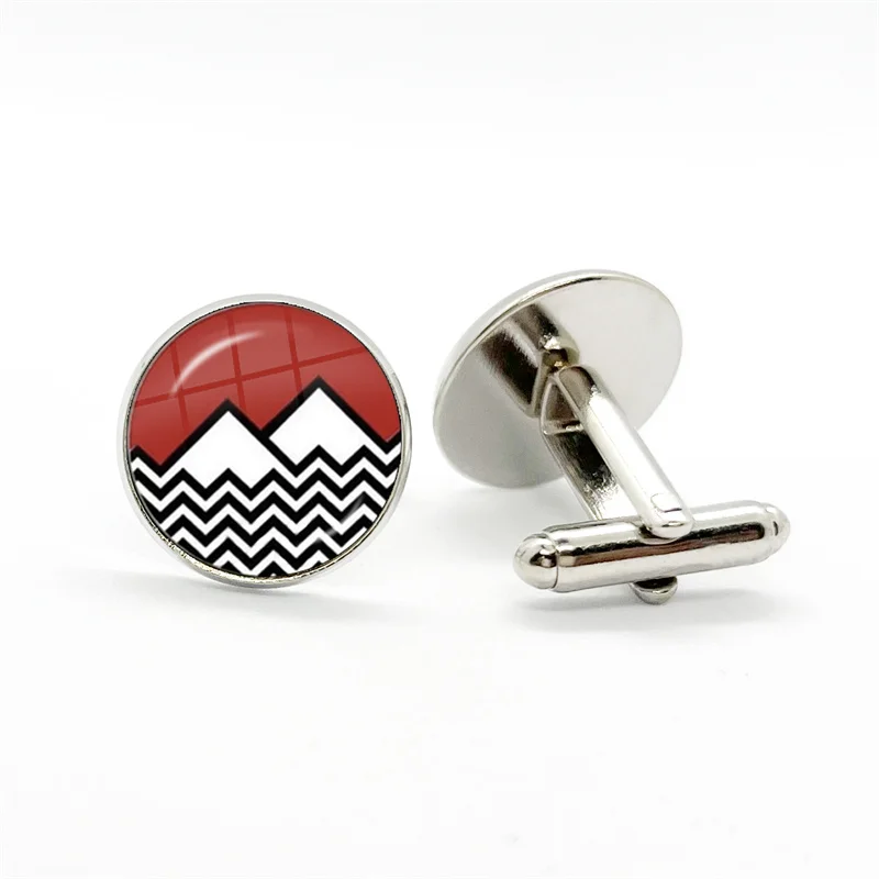 2024 New Arrival Twin peaks Collar David Lynch movie  Glass Gem Hand Made Cuff Links Men Shirt Cufflinks