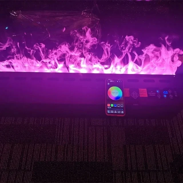 Chimenea eléctrica de vapor de agua 3D para sala de estar, 30 pulgadas/40 pulgadas/50 pulgadas/60 pulgadas/70 pulgadas/80 pulgadas, con un solo color de llama realista