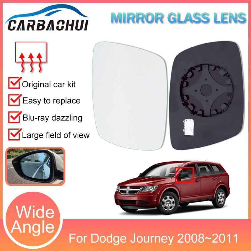 Car Front Left Right Heated Side Door Wing Rear View Mirror Lens Glass wide angle For Dodge Journey 2008 2009 2010 2011