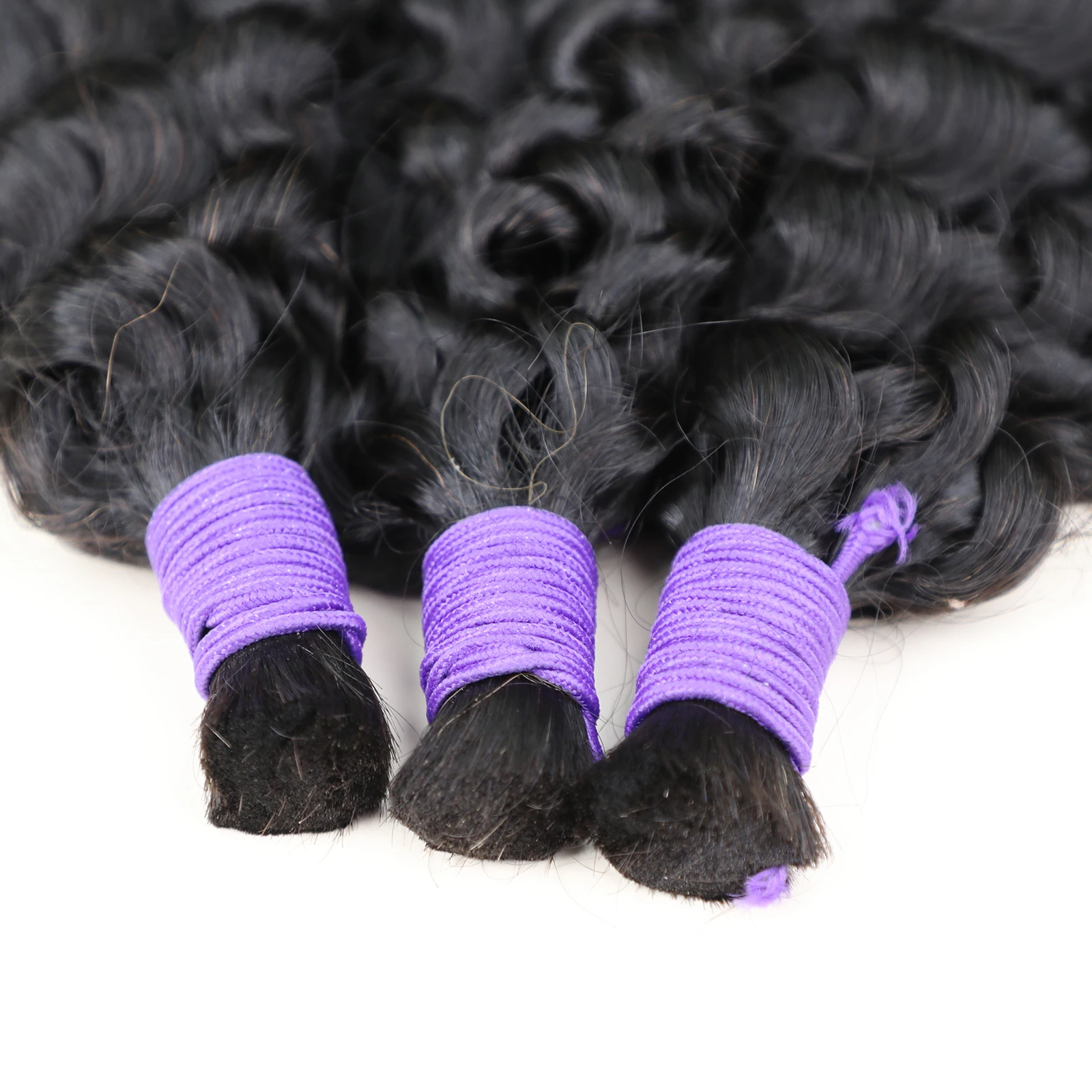 Bulk Braiding Hair 100% Human Hair Curly No Weft Human Hair Bulk For Braids Extensions Brazilian Natural Black Remy Hair 30Inch