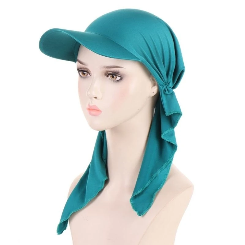 

652F Fast Drying Headscarf Baseball Hat for Adult Breathable Hijab Turban Hat Lightweight Scarf Hat Outdoor Hijab Scarf Hat