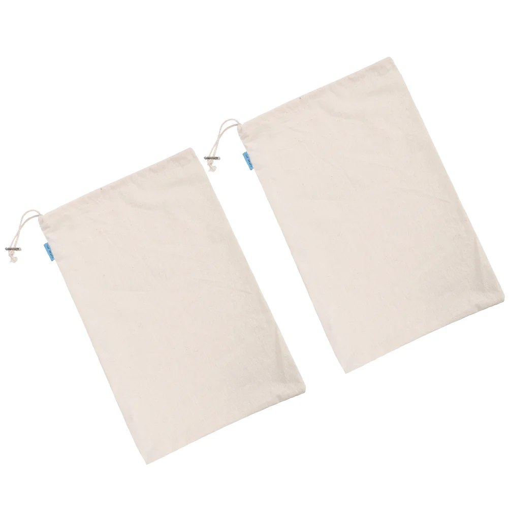 2 Pcs Storage Pouch for Flour Bag Rice Eco-friendly Drawstring Daily Use Shopping Household Baggies