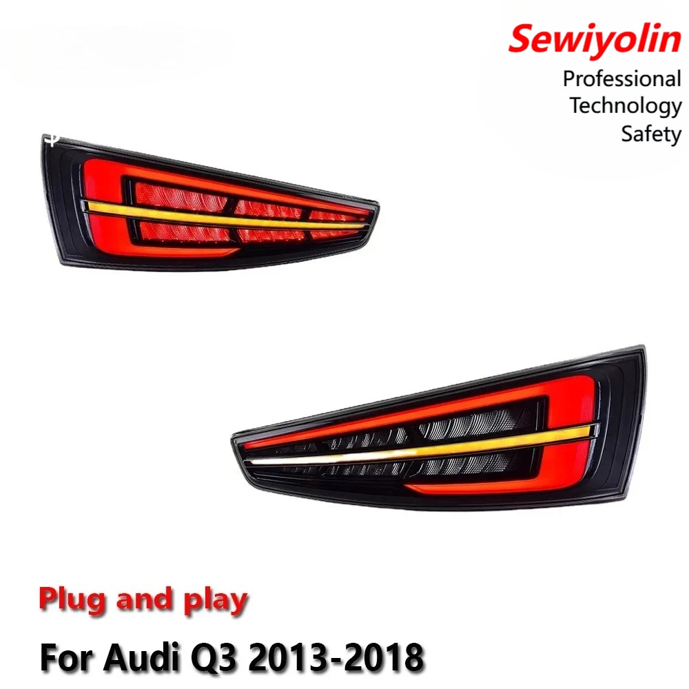 

Светодиодные задние фонари для Audi Q3 2013-2018, задние LED-фонари для торможения и заднего хода, комплект задних фонарей, автоаксессуары