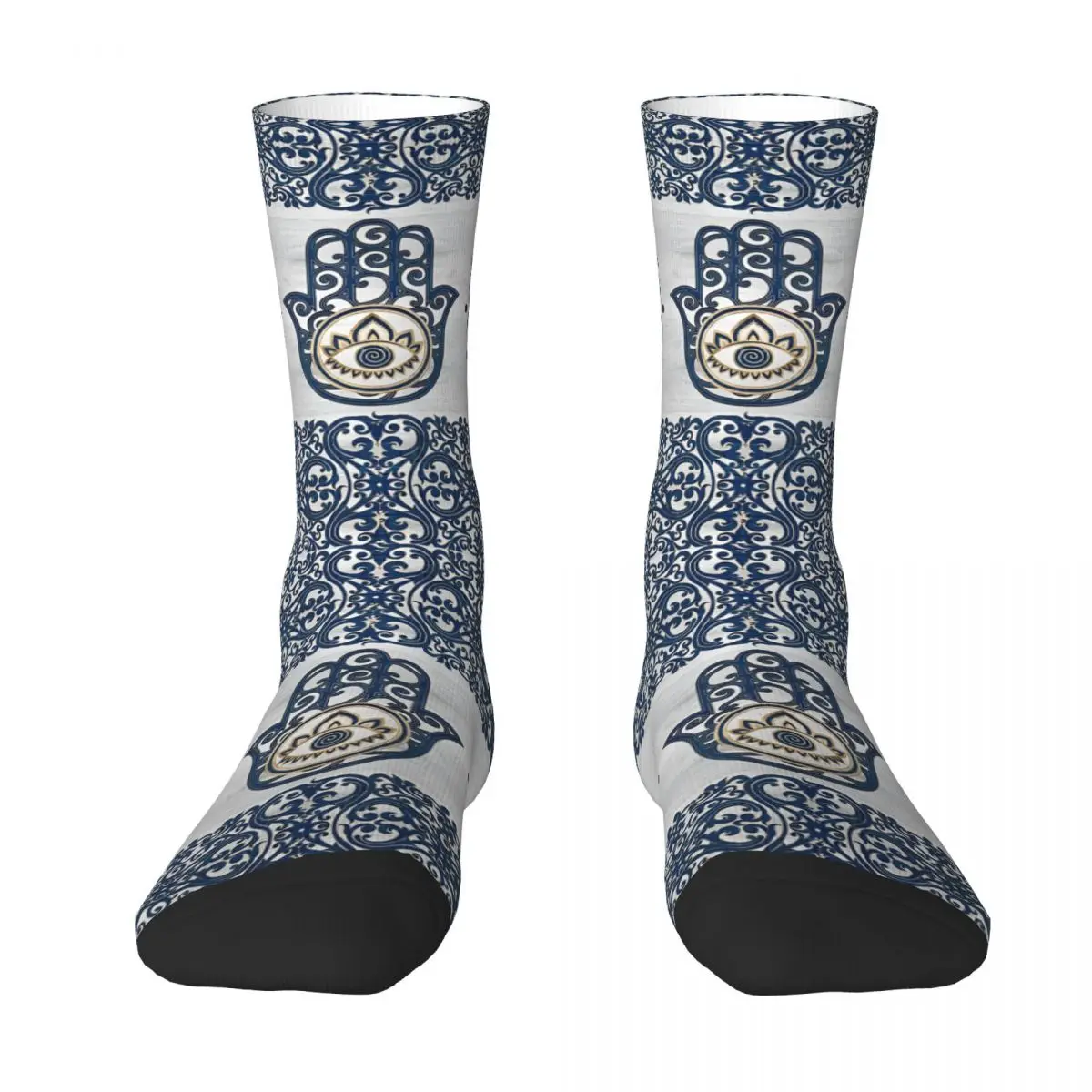 Funny Crazy Sock for Men Hamsa Hand Harajuku Quality Pattern Printed Crew Sock Seamless Gift