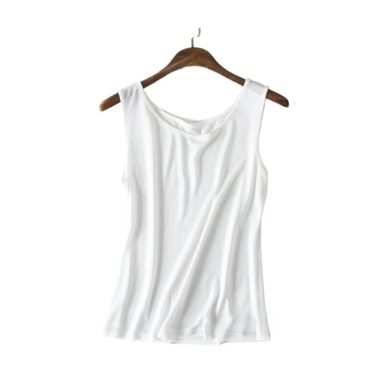 

TAJIYANE 70% Mulberry Silk Tank Tops for Woman Elegant Sleeveless Summer Tops 2025 Solid Color Silk Vest Ladies Clothes кроп топ