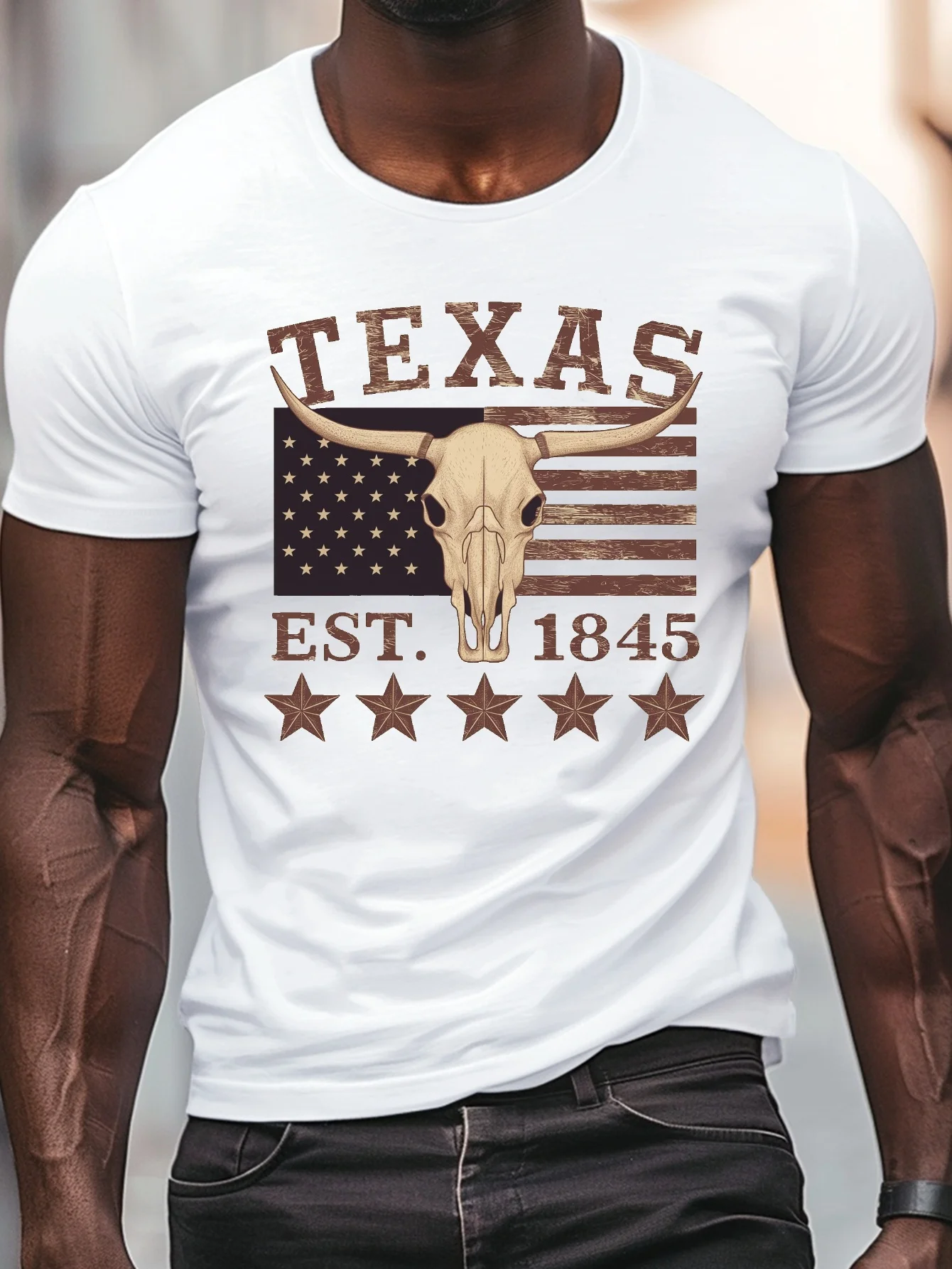 

Мужская светло-серая футболка с рисунком Texas Pride, повседневная футболка с круглым вырезом и коротким рукавом