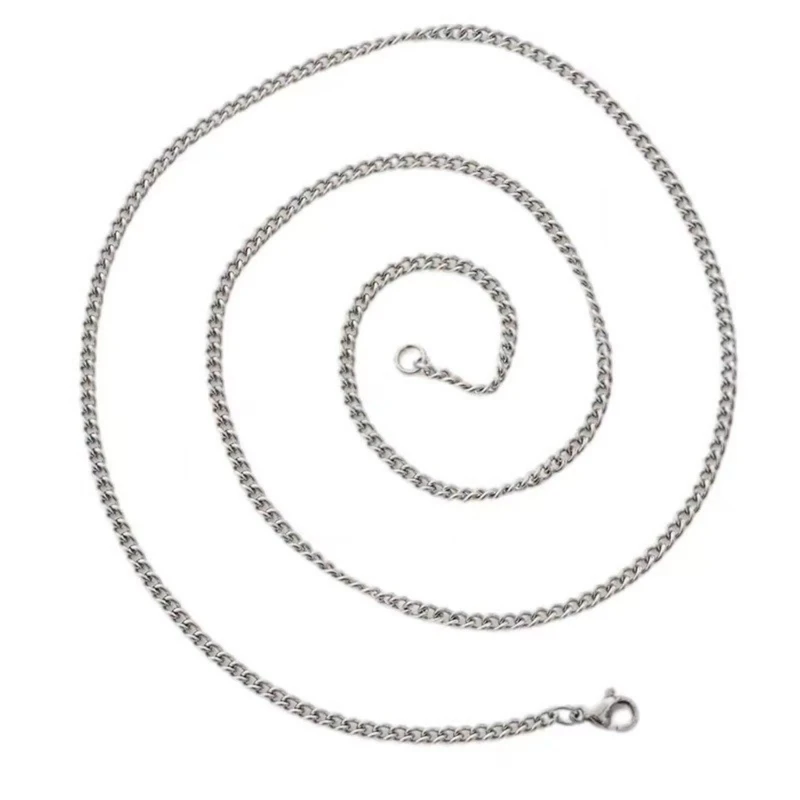Versatile Steel Side Link Chain 3mm Mens Jewelry Sturdy Everyday Necklace For Custom Pendant Display