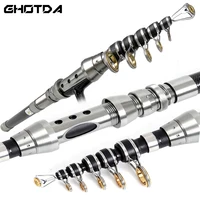 Caña de pescar giratoria telescópica, varilla alimentadora de 1,5 m-2,4 m, poste de viaje corto para barco, lubina, carpa, Lucio, longitud de cierre: 36-40cm