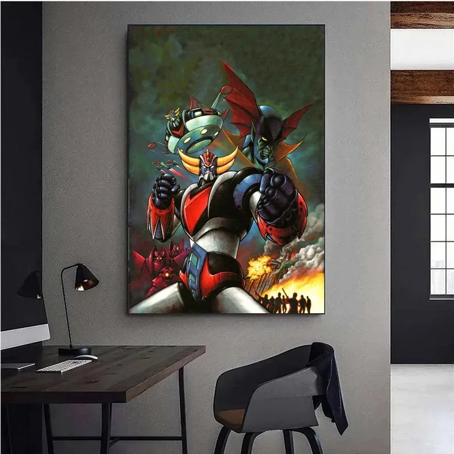 Classic Cartoon Movie G-Grendizer Anime Animation Poster Prints Canvas Painting Wall Art Living Room Home Bedroom Decor Gift view 2