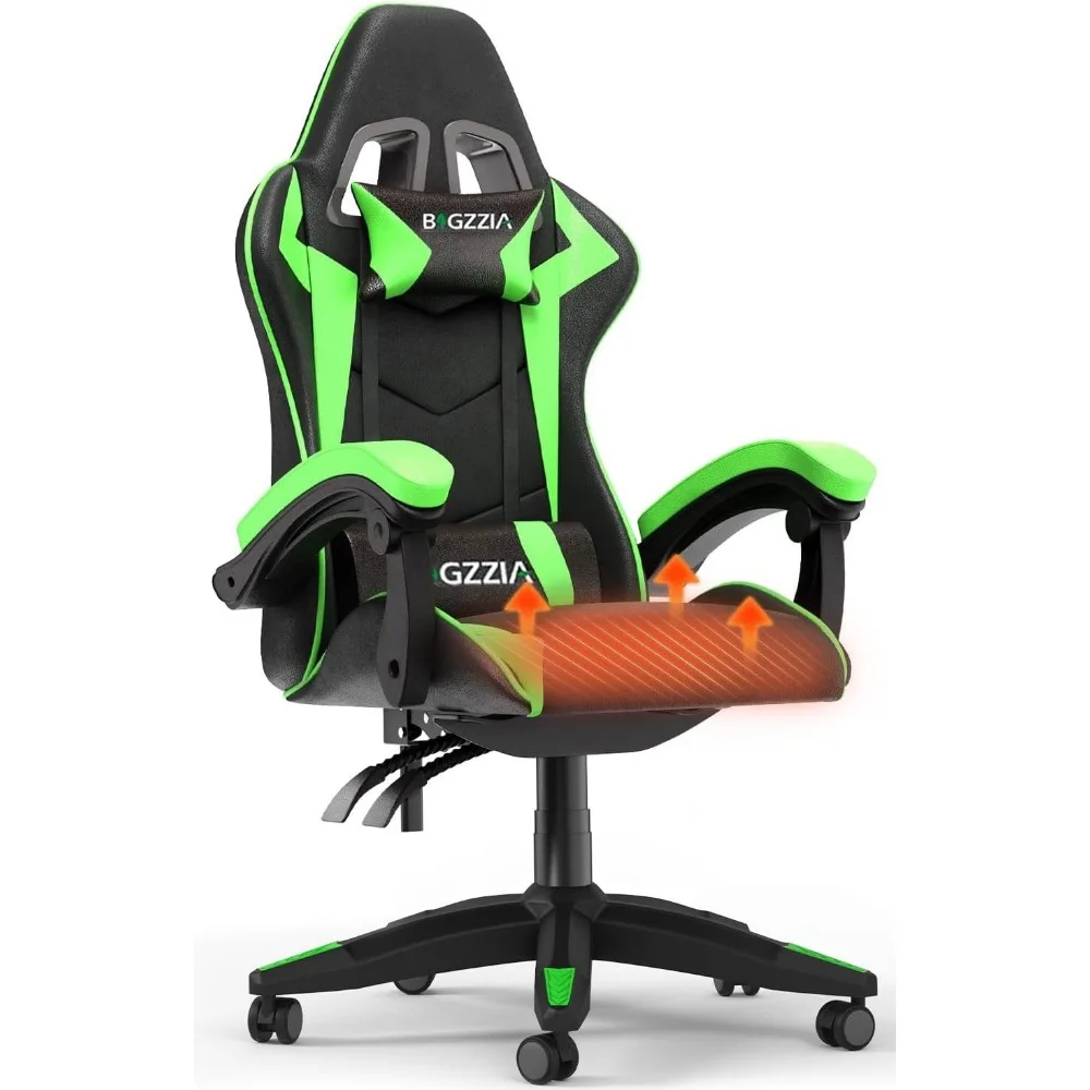 

Gaming Chair with Heated Cushion, Ergonomic Video Game Chairs with Pillow and Lumbar Support, Racing Style Height Adjust
