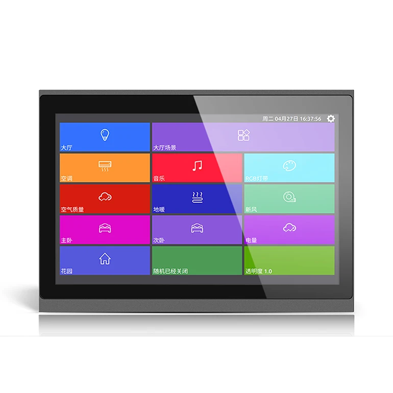 

10.1 Inch Smart Hotel Touch Screen Temperature Control KNX Panel Wall Central Control Glass Smart KNX Switch