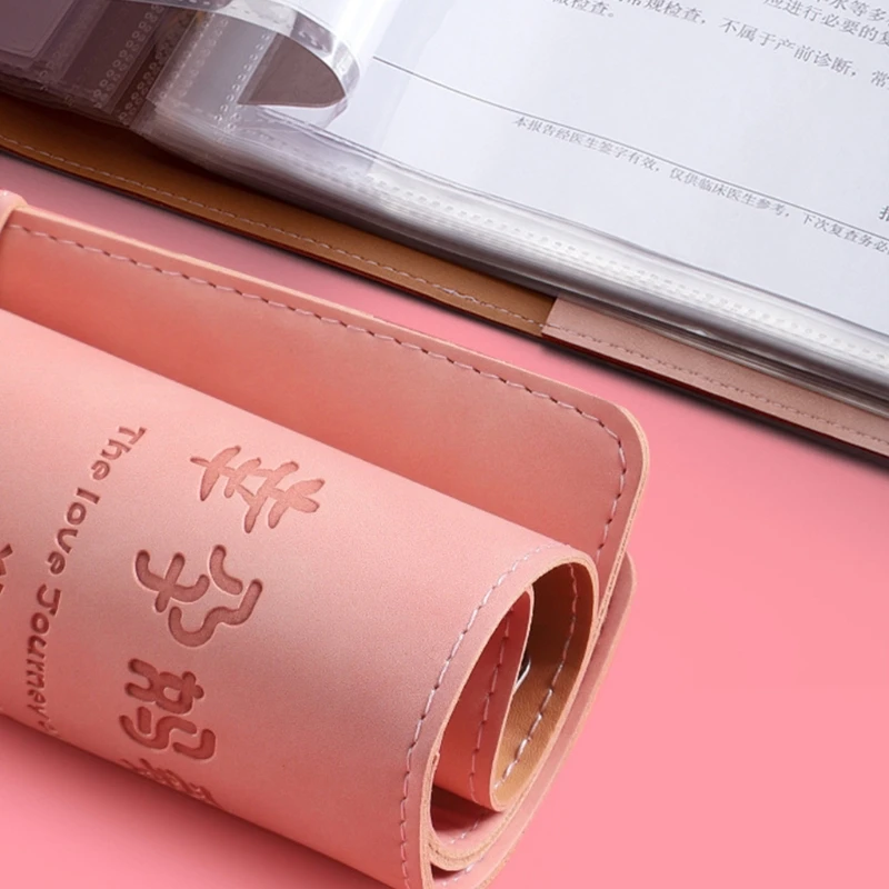 Carpeta archivos hojas sueltas con cierre a presión en forma con 10 bolsillos transparentes