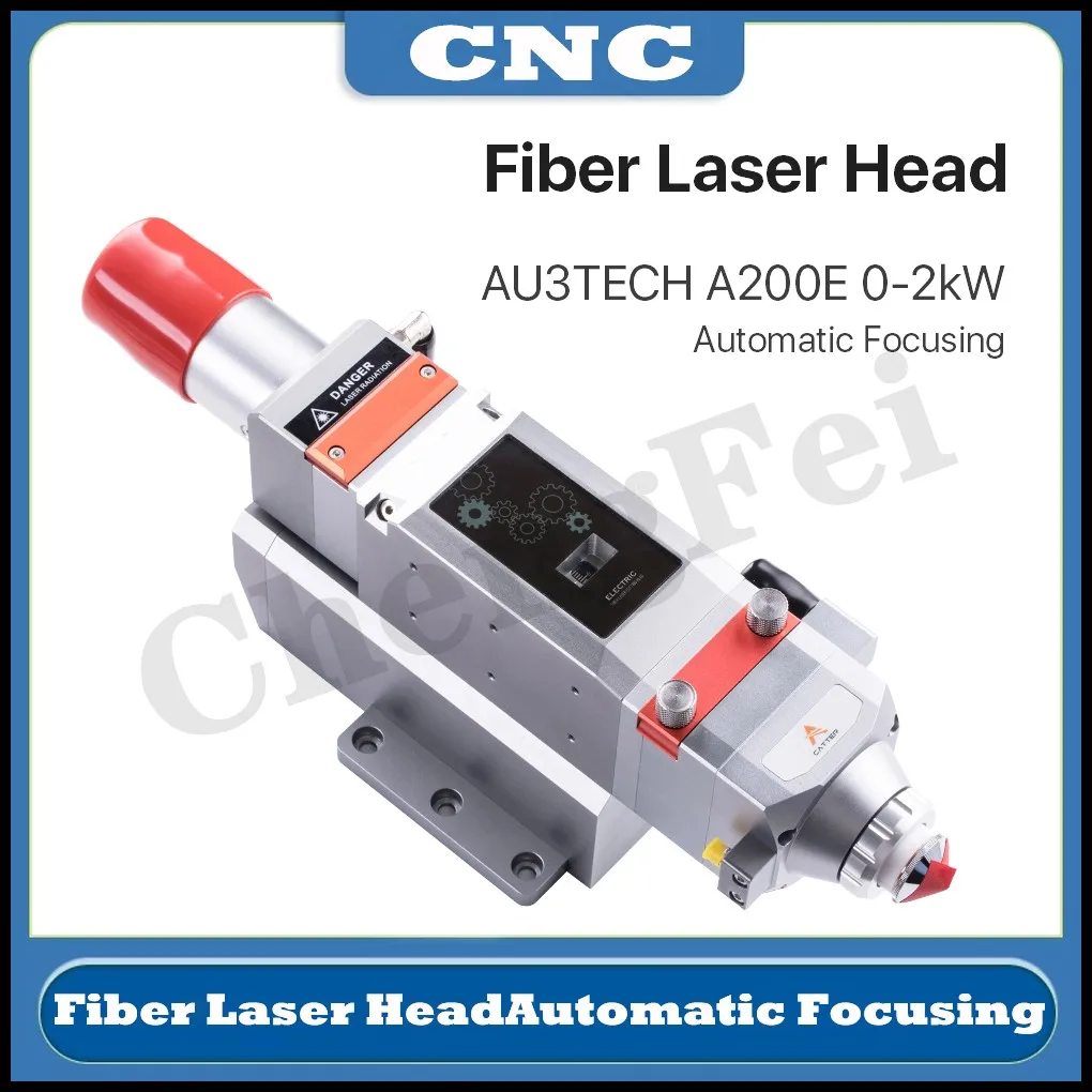 

CNC Fiber Laser Head AU3TECH A200E 0-2KW Automatic Focusing D30 CL100 FL125 for Laser Cutting Machine