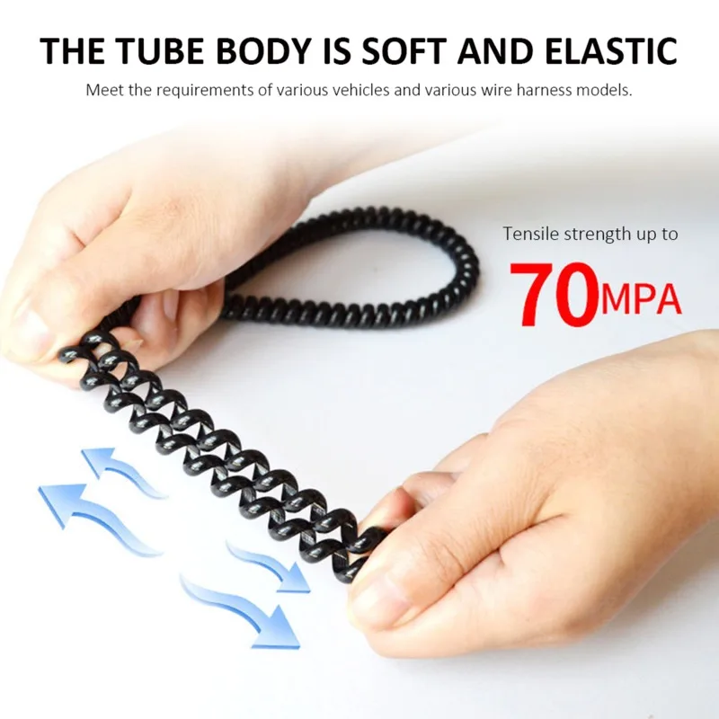 1M E-Bike Cable Pipe Protection Spiral Wrap Winding Cable Wire Protector Cover Tube TPU For Scooter Motorcycle