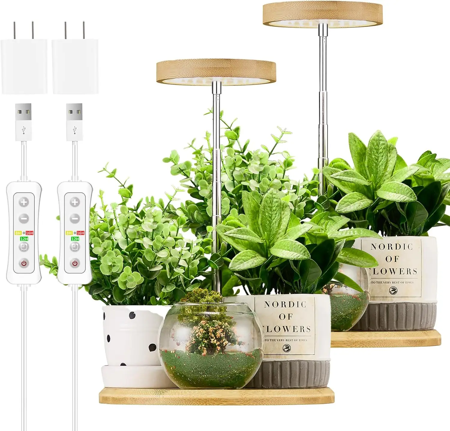 

Adjustable Height Indoor Plant Grow Light with Timer, LED Mini Garden Lamp for Bamboo & Houseplants