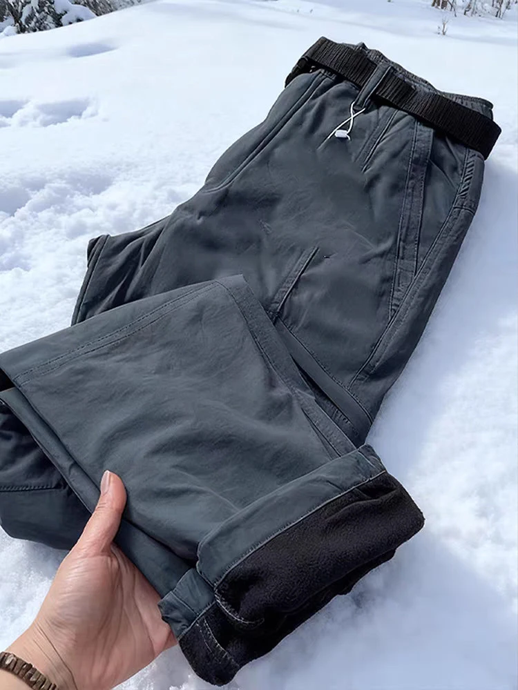 

Утепленные зимние брюки для лыжного спорта, сноубординга и альпинизма, мужские рабочие брюки, ветрозащитные, теплые, прямого кроя