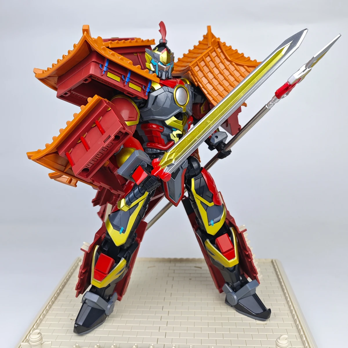 [สต็อก] Lijiang ปักกิ่ง Tiananmen Square Building Transformation รุ่น: 49 จีน Chic หุ่นยนต์ Action Figures ของเล่นของขวัญ