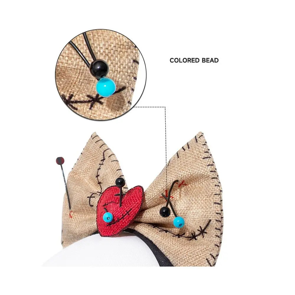 Bow knot Halloween Necklace Headband Ghost Headdress WOODOO Necklace Headband Headwear Cosplay Performance Hair Hoop