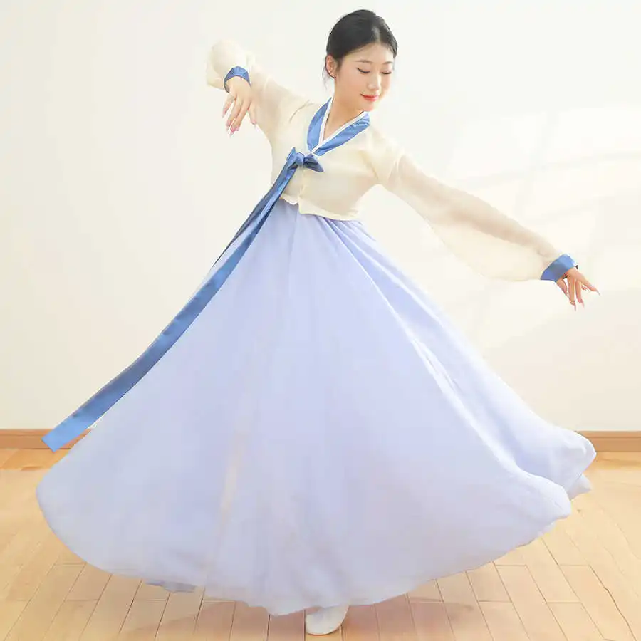 Girl Professional Korean Dance Costume Adult Dress Up Practice Clothing Women Academy Minority Art Exam Performance Attire FE022