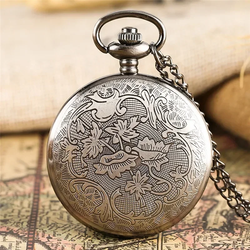 Antique Hollow Octopus Design Men Women Quartz Pocket Watch Arabic Number Clock Necklace Pendant Chain Timepiece Gift