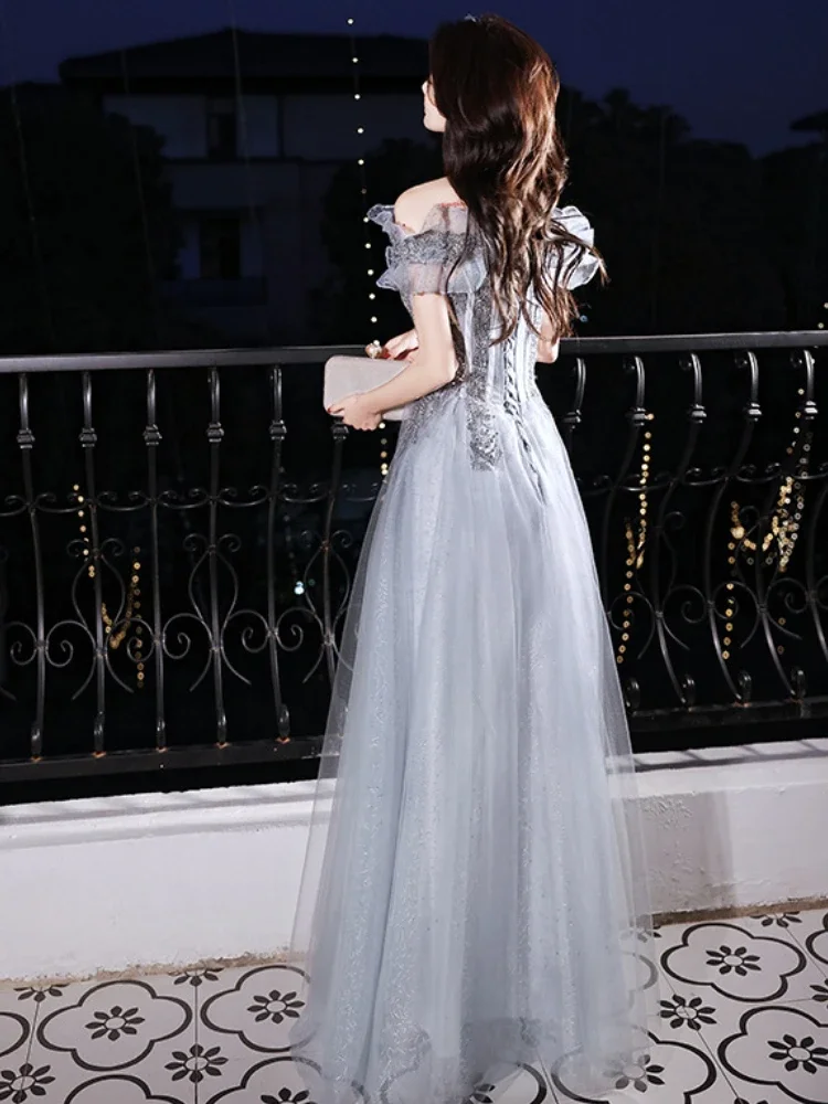 Customized Trendy Sequin Tiered Quinceanera Dress Boat Neck Beading Sleeveless Cross Lace Up Birthday Gowns Long Elegant Evening