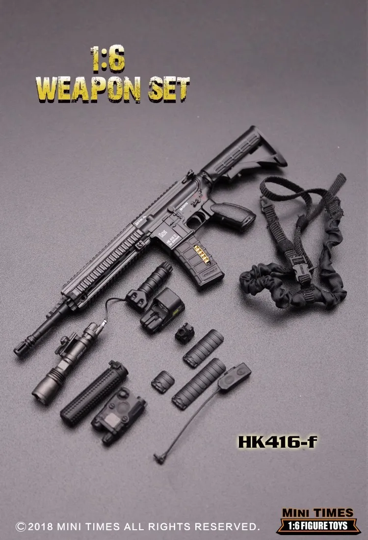Mini Times Toys HK416 1/6 Male Soldier Plastic Mini Gun Model Toy Accessories Fit 12\'\' Action Figures In Stock