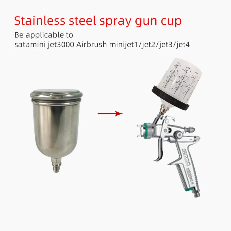 

Suitable for SATA 3000B Jet 1 2 3 4 Paint Spray Gun Pot 125Ml Air Spray Gun Tank Spray Gun Cup Airbrush Replacement Pot