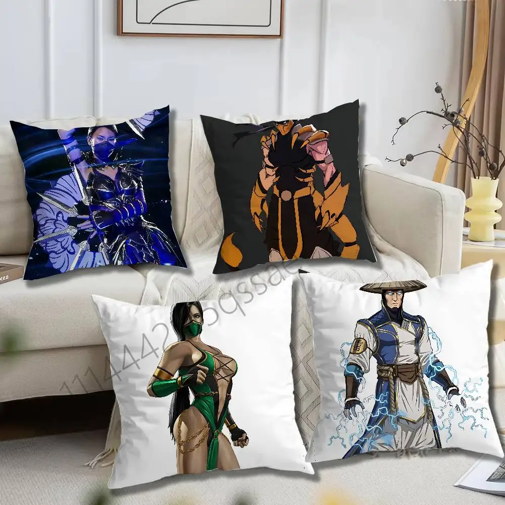 Kitana Johnny Cage Mortal Kombat Pillow case Organic Linen Pillow Case Double-Sided Print Cushion Cover for Sofa Home Decor Gift