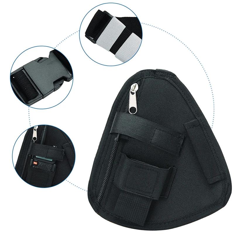 Ajustável Radio Harness Bag para Walkie Talkie, Frente Pack, Triângulo Chest Bag, Bolsa Holster Carry Case