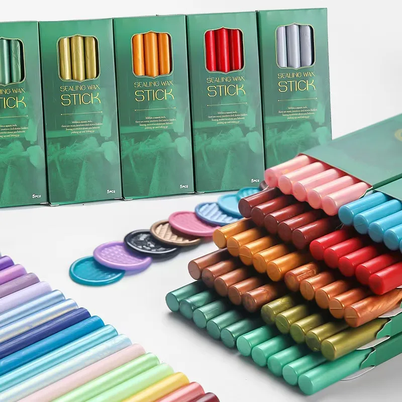 5PCS/Box Sealing Wax Stick for Glue Gun 1.1CM Seal Stamp Wax Making Tool Accessory Scrapbook Hobby Wedding Invitation Card Decor