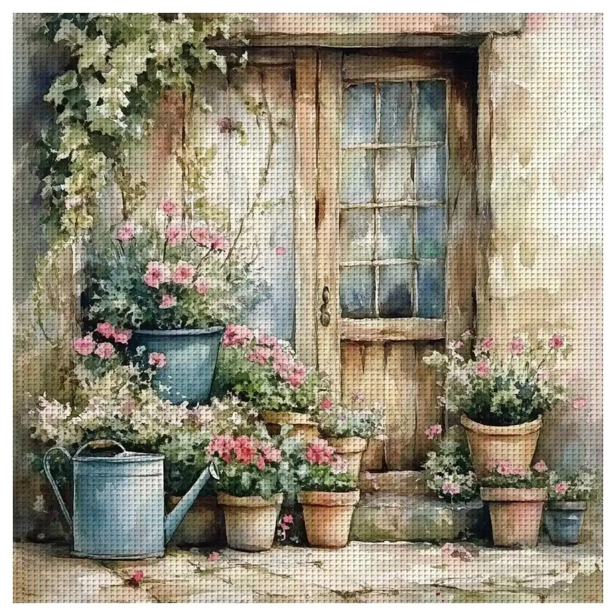 1pc 30X30CM/11.8inch Back Garden Stamped Cross Stitch Kit DIY Kit 11/14/16CT DIY Embroidered Set DIY Cross-Stitch Set
