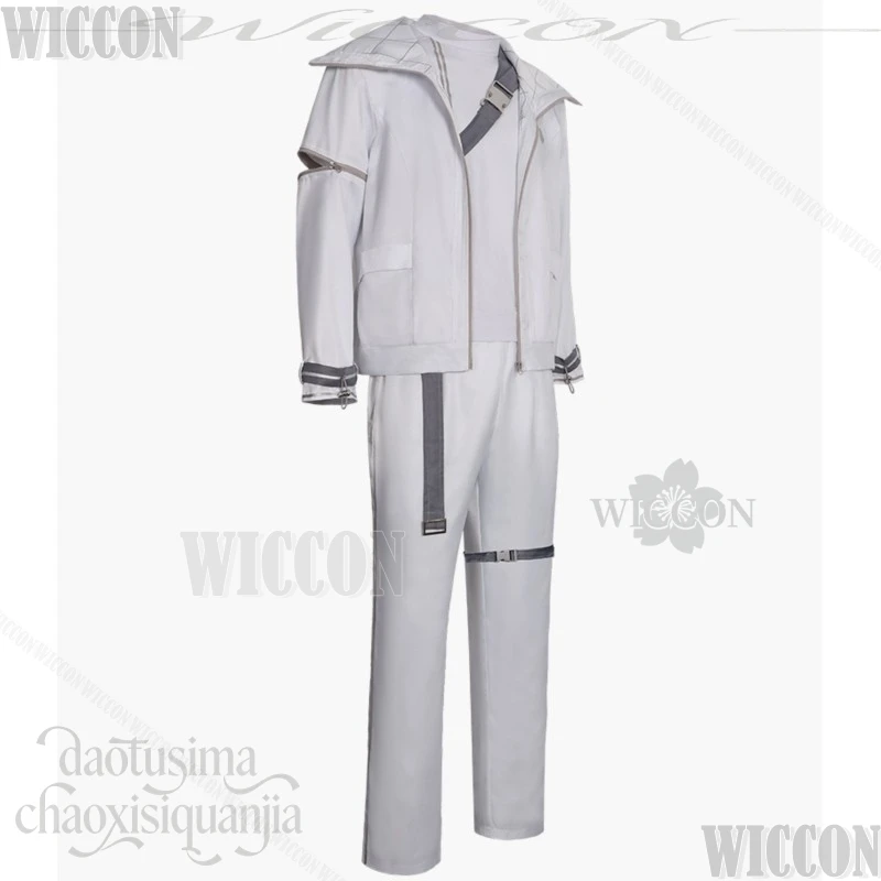Anime Game Project Sekai アクセラレイト Costume Aoyagi Toya Cosplay White Punk Fashion Coat Pants Alternate Hair Color Navidad Carnival view 4