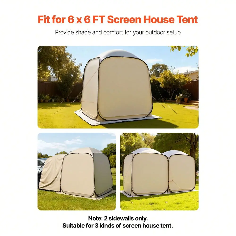 Shade Sail Canopy Covers, Fit For 6 X 6 Ft Screen House Tent, Sun Protection, 5.51 X 5.71 Ft 300D Oxford SilverCoated Fabric, P
