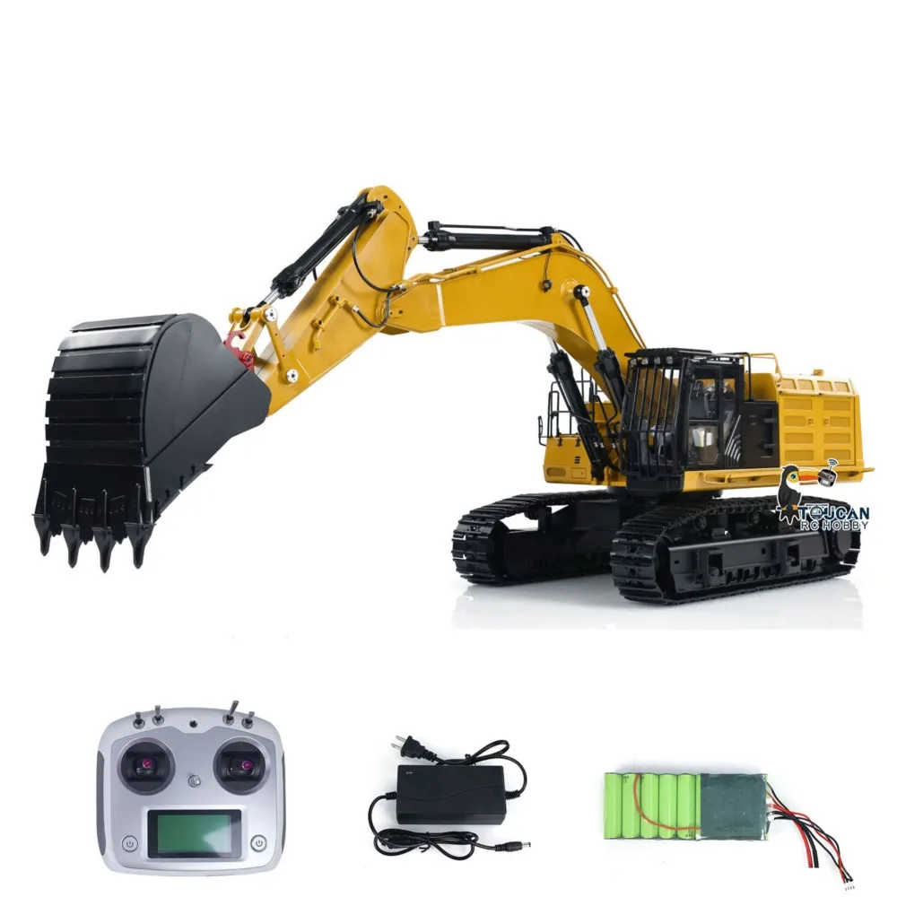 1/14 RC Hydraulic Excavator 374F Heavy Duty Machine Remote Control Metal Engineering Digger Vehicles with Sound Toys TH22477