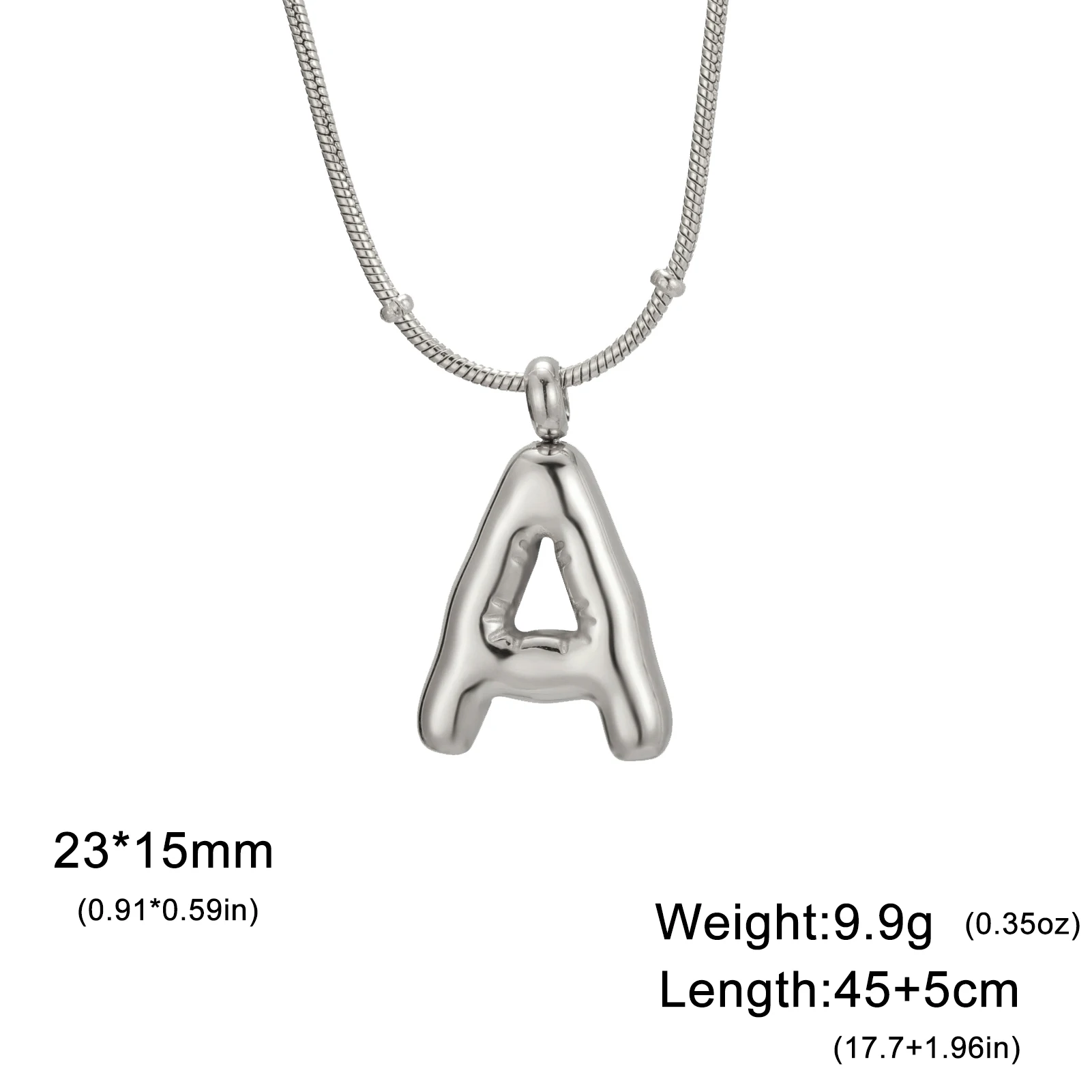 26pcs A-Z Stainless Steel  Whole Fat Bubble Letters Set Pendants For Necklace Earrings Keychain Jewelry Set Gift DIY Accessories