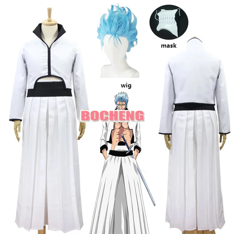 

Anime BLEACH Grimmjow Jeagerjaques Cosplay Costume Women Men Wigs Mask Props For Halloween Cosplay Costumes Full Set Party Shoes