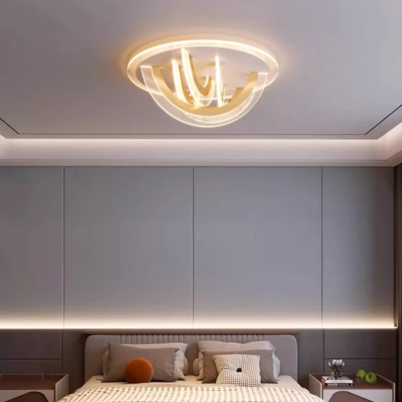 Warm and Creative Acrylic Ceiling Light Modern Simple Living Dining Room Bedroom Designer Ceiling Lamp Kitchen Villa Coffee Shop