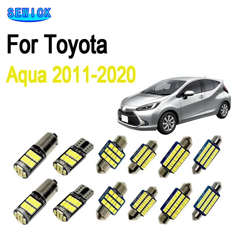 

10Pcs Canbus LED Interior Map Dome Light Kit For Toyota Aqua 2011 2012 2013 2014-2020 Car Led Bulbs No Error Accessories