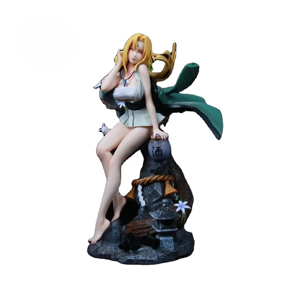 Figuras De 25cm PVC Anime Figure Fifth Generation Leader GK Standing Pose Drunk Tsunade Model and Cartoon Toy From