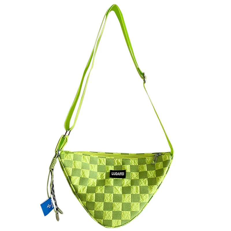 

TRAVEASY 2023 Women Shoulders Bags Checked Men Sports Lightness Triangle Satchel Lattice Female Fashion Casual Ladies Bags Small