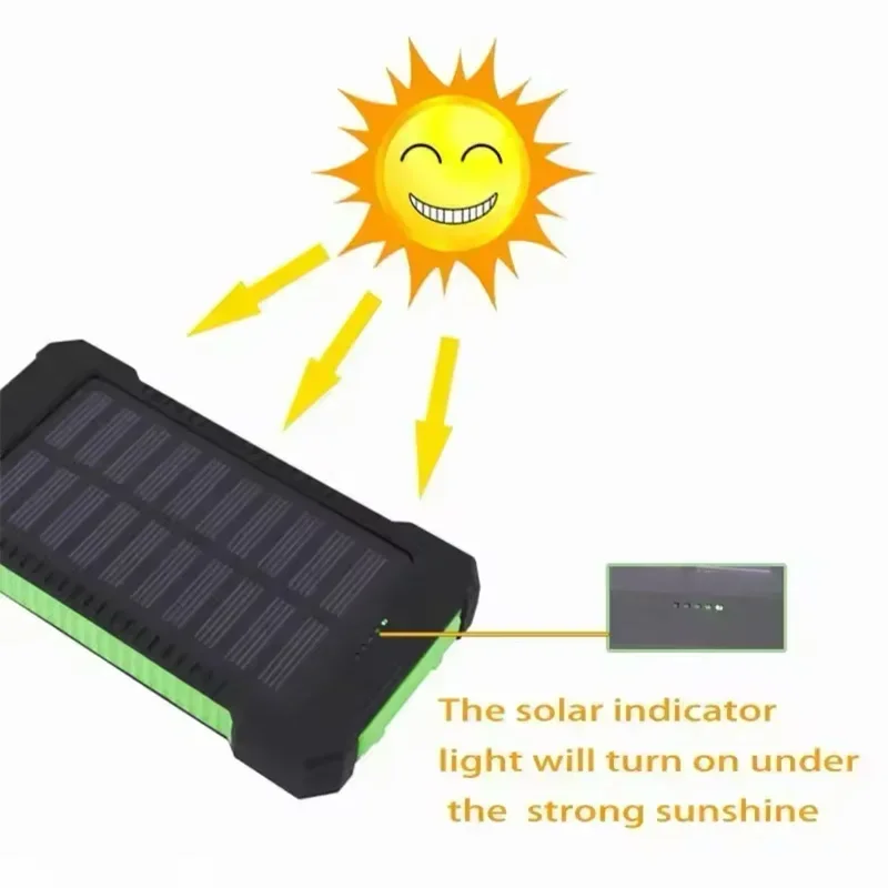 Outdoor portable camping universal solar mobile phone mobile power supply 50000 milli solar three-proof charging treasure