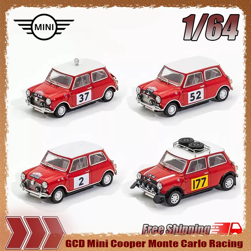 Gcd 1:64 Mini Cooper Monte Carlo Racing Simulation Alloy Miniature Die-Cast Car Model Customization Toy Collection Ornament Gift