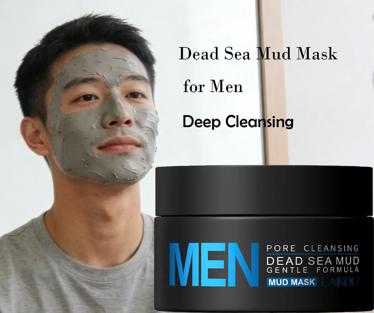 

Men's Dead Sea Mud Mask 100g, Deep Cleansing Oil Control, Blackhead Remover Pore Shrinking, Refreshing Skin Care
