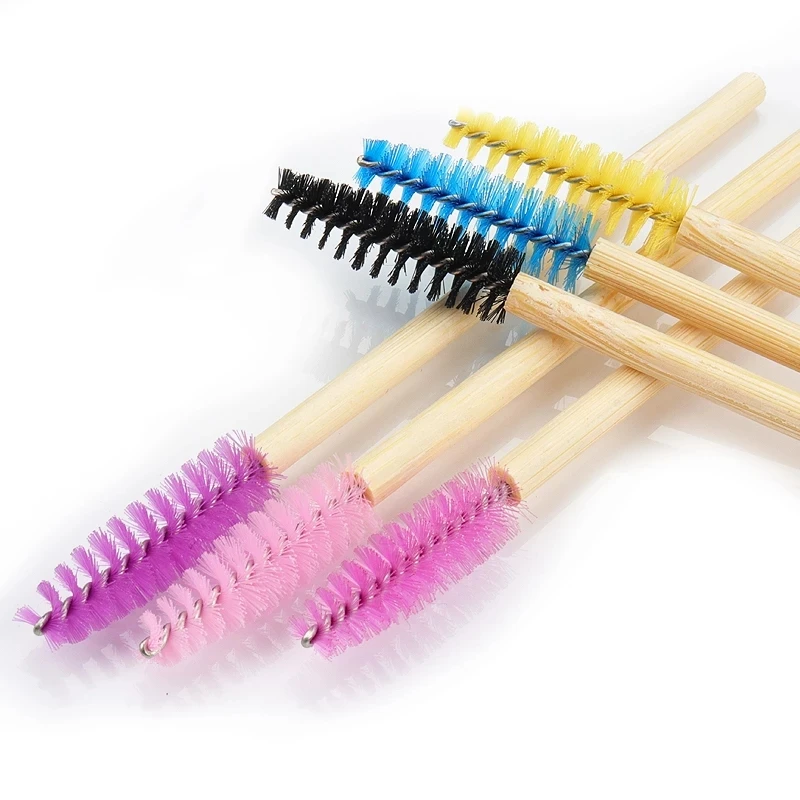 Wholesale 200pcs Disposable Eyelash Brush Tools Bamboo Makeup Mascara Wand