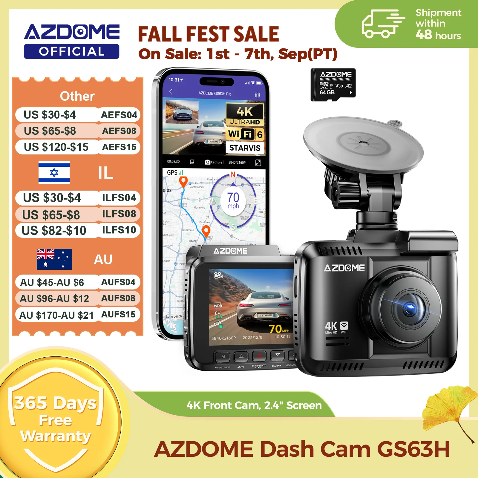 Home Cinema Blu Ray Sony - AZDOME 대시캠 GS63H 4K 내장 GPS