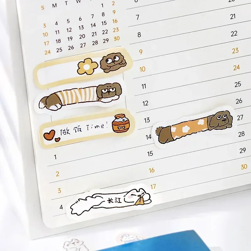 1pcs Index Sticky Notes Korean Line Puppy Cute Decoration Bookmark Classification Note Message Sticker