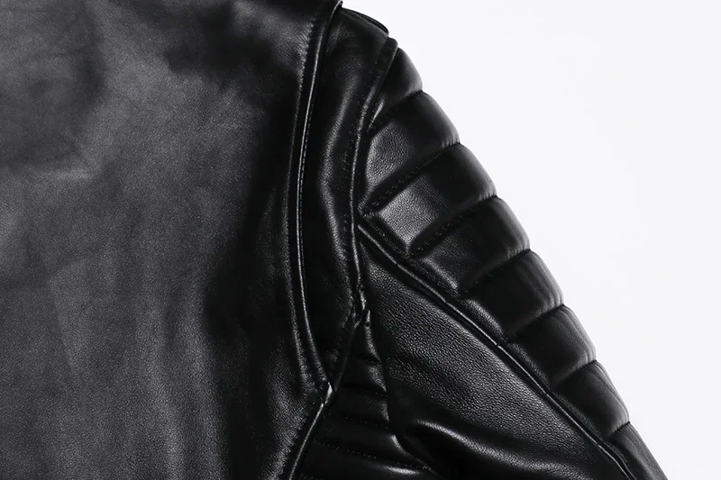 New Sheepskin Genuine Leather Jacket Oblique Zipper Fashion Motocycle Slim Jackets Soft Spring and Autum Clothing Short Coat 18 Sbb636a9451744655808c83ed1156a843r