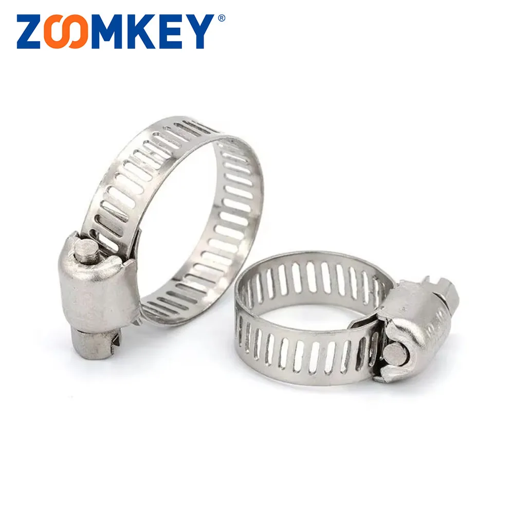 ZOOMKEY 10pcs hose clamp adjustable 6-12mm Stainless Steel worm gear hose clip hose lock for water pipe plumbing
