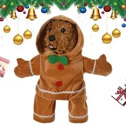 Pet Clothes Christmas Walking Gingerbread Man Pet Costume Cosplay Warm Soft Hoodie Dogs Puppy Pets Sweater for Autumn winter