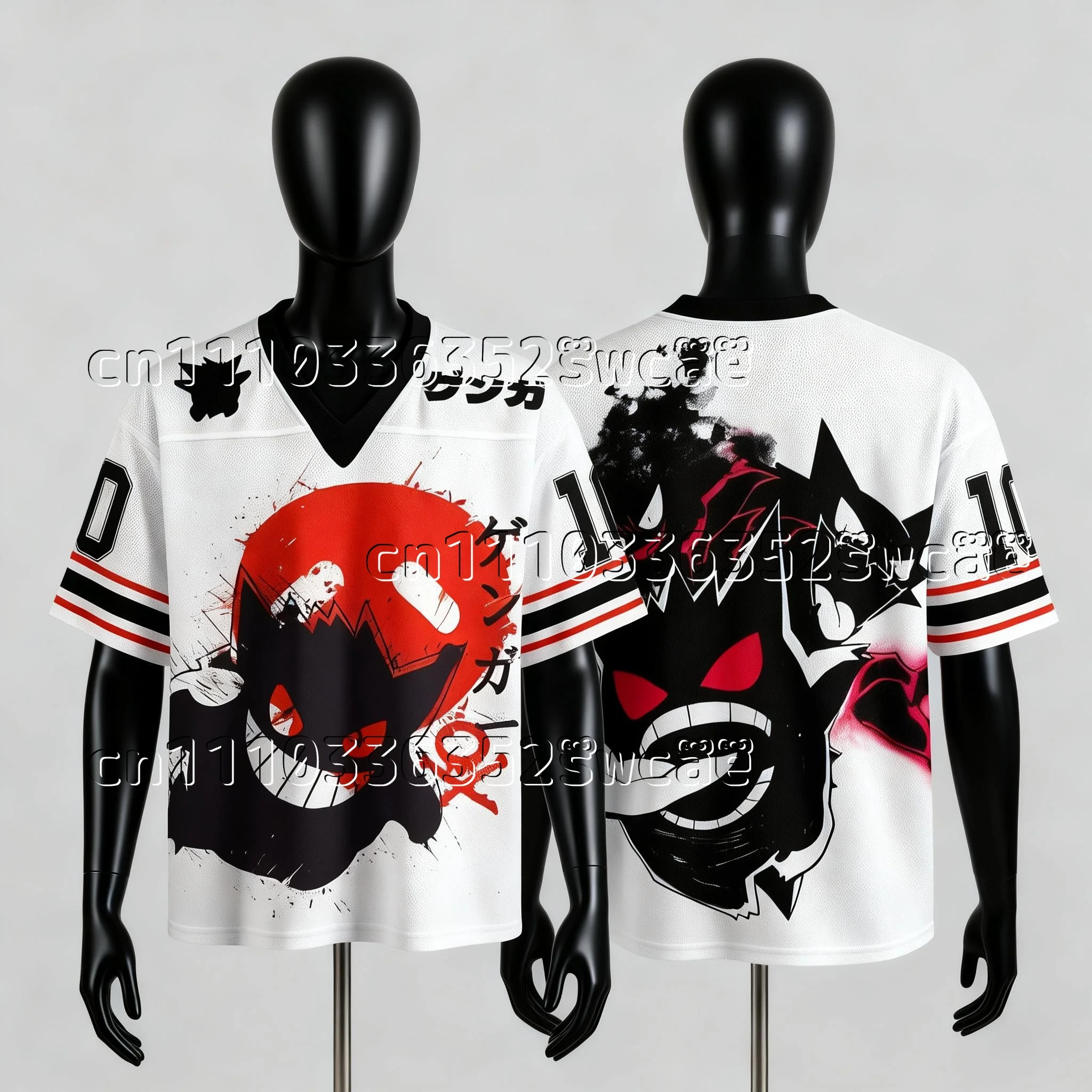 2026 New Brand Pok É Mon Genggui Themed Summer Oversized Jersey T-shirt for Adults and Children, Family Matching